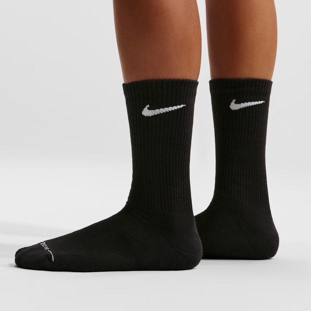 Nike Everyday Elevated Crew Socks Unisex L Black New With Tags